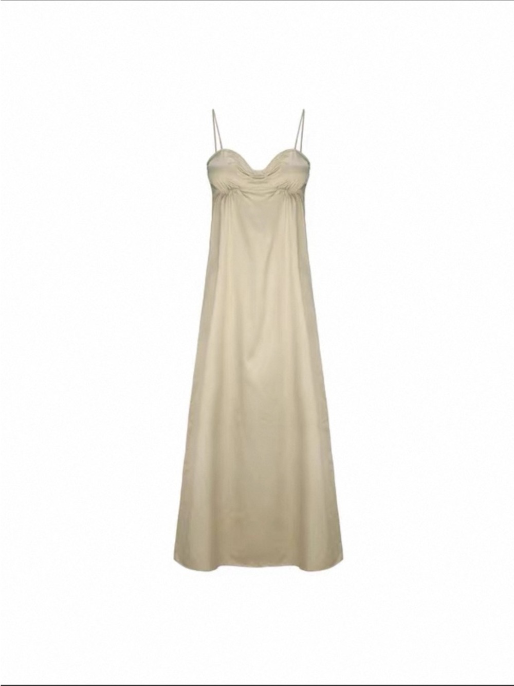 RUOHAN champagne color dress with Gathered Bust